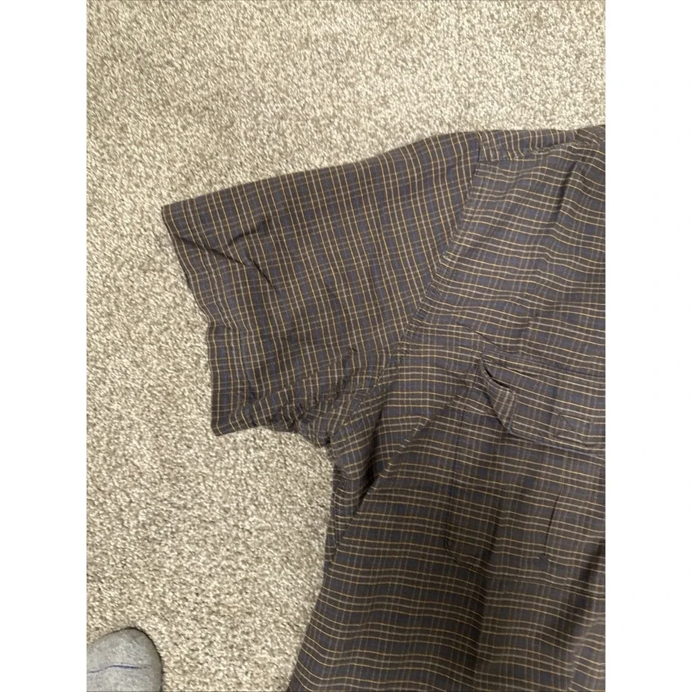 Woolrich Shirt Mens 2XL Brown Pattern Button Down Outdoor Short Sleeve (READ) - Picture 7 of 11